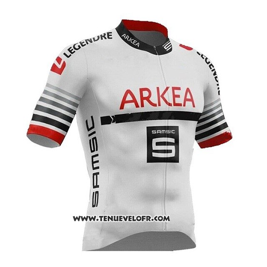 2019 Maillot Ciclismo Arkea Samsic Blanc Rouge Manches Courtes et Cuissard